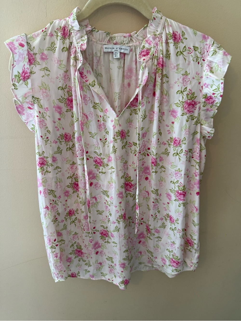 MAISON D’AMÉLIE Floral Blouse rosebud layer piece size Large